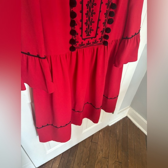 Kate Spade Red & Black Pom Pom Dress – Size 16 – Festive Cocktail Flair - Picture 5 of 12